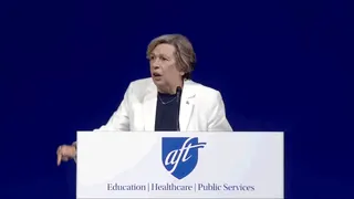 WATCH: Weingarten gestures wildly during anti-Trump rant, later says he drives her to drink