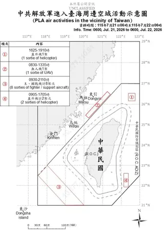 21日台海周邊動態。(圖/國防部)
