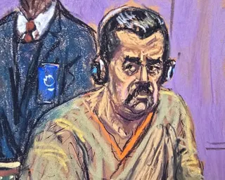 a man sits in court