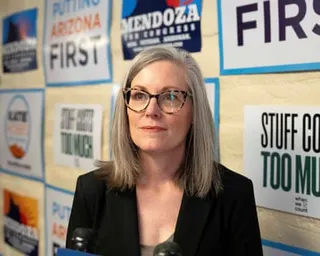 A woman wearing glasses