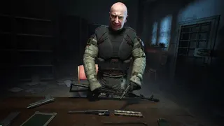 A man wearing a bulletproof vest assembles a rifle in Stalker 2: Heart of Chornobyl