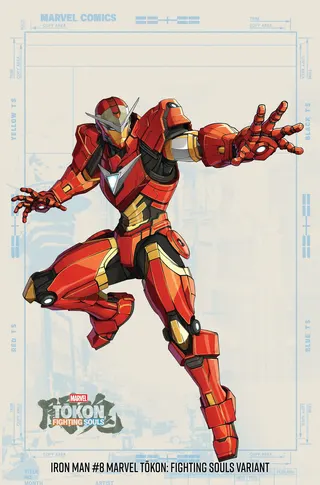 An Iron Man variant cover themed to Marvel Tokon