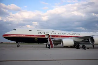 Air Force One is seen on the tarmac at Joint Base Andrews, Maryland, on Wednesday. Photo: AFP