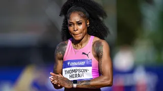 Elaine Thompson-Herah of Jamaica after competing in the Women's 100 m during the 76th Boris Hanzekovic Memorial, part of the World Athletics Continental Tour Gold 2026 at Sports Park Mladost.