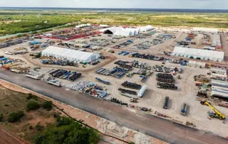 Aerial view of a data center under construction