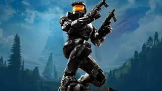 Halo 2 Master Chief over Halo Campaign Evolved art