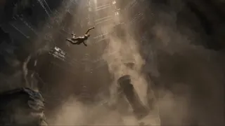 lara croft jumps from ruins in tomb raider catalyst