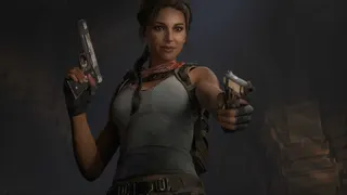 lara croft holds up dual pistols in tomb raider catalyst