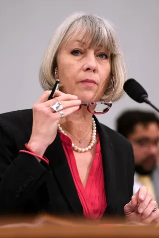 Anthea Hartig, director of the National Museum of American History, testifies before a US House subcommittee on Tuesday in Washington. Photo: AP