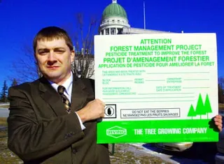 a man holding a sign
