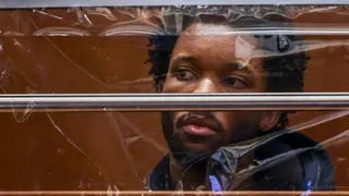 d4vd looks on during his arraignment for the murder of Celeste Rivas Hernandez at Clara Shortridge Foltz Criminal Justice Center on April 20, 2026 in Los Angeles, California.