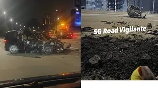 中央快速公路发生致命车祸 宝马司机当场丧命