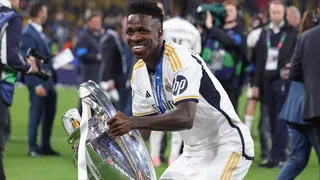Vinicius Jr with the Champions League trophy