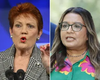 Pauline Hanson (left) appealed a federal court decision that found she had racially discriminated against Mehreen Faruqi (right) in a 2022 social media post.