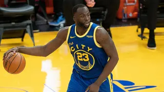 April 27, 2021; San Francisco, California, USA; Golden State Warriors forward Draymond Green (23) during the third quarter against the Dallas Mavericks at Chase Center.