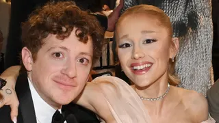 Ethan Slater and Ariana Grande at the 31st Screen Actors Guild Awards held at Shrine Auditorium and Expo Hall on February 23, 2025 in Los Angeles, California
