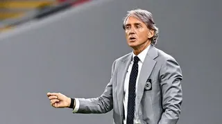Roberto Mancini on the sidelines while managing Al-Sadd in Qatar