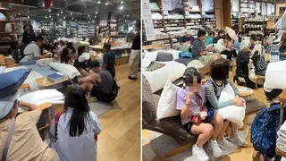 熊本强震突袭 无印良品店员拆枕头护顾客避难