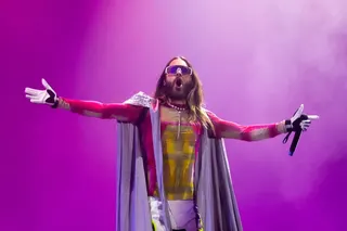 Jared Leto, of Thirty Seconds to Mars, performs at a music festival in Mexico City in November 2023. Photo: AP