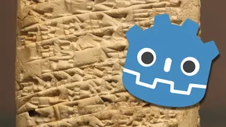 The Godot logo imposed over the complaint tablet to Ea-Nasir.