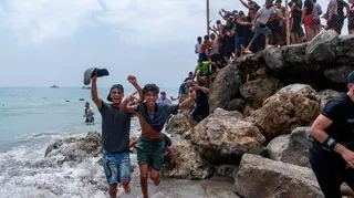 migrants arriving in Ceuta
