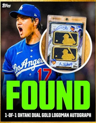 美國運動卡大廠Topps推出的「2026 Topps Chrome Baseball」卡包，最受矚目的莫谷翔平雙簽神卡。（圖／翻攝自X平台 @Topps）