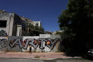 The abandoned building in Athens where the body of Elizabeth-Jane Ross was found