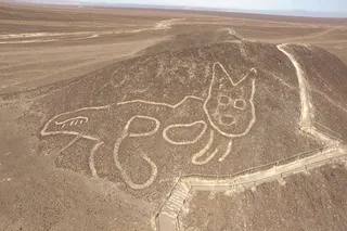 One of the geoglyphs etched into a slope at the Unesco Nazca Lines world heritage site in the Peruvian desert. On Saturday, a tourist plane visiting the archaeological site crashed, killing all 13 passengers and crew, police said. Photo: Peruvian Ministry of Culture / AFP