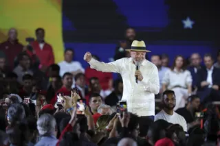 Brazilian President Luiz Inacio Lula da Silva at the national convention of the Workers’ Party of Brazil (PT) in Sao Paulo, Brazil on Sunday. Photo: EPA