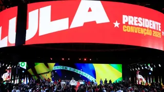Brazil's President Luiz Inacio Lula da Silva speaks during the Workers' Party (PT) national convention in Sao Paulo, Brazil, on August 2, 2026, where he formally announces his bid for re-election. At 80, President Lula on July 2 launches his bid for re-election, casting himself as a defender of Brazil's "sovereignty" as pressure from President Donald Trump's administration casts a shadow over the campaign. (Photo by Miguel SCHINCARIOL / AFP)