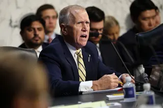 WASHINGTON, DC - AUGUST 04: U.S. Sen. Thom Tillis (R-NC) speaks as members of the Senate Judiciary Committee gather to vote on the nomination of Todd Blanche to be U.S. Attorney General on Capitol Hill on August 04, 2026 in Washington, DC. Blanche's nomination had been previously postponed after Sens. John Cornyn (R-TX) and Thom Tillis (R-NC) raised concerns over the Justice Department’s $1.8 billion "Anti-Weaponization Fund” which Blanche rescinded earlier this week. Win McNamee/Getty Images/AF