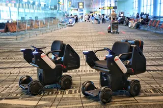 The autonomous wheelchairs can be used only by passengers who are able to walk short distances by themselves but require mobility assistance over longer distances.