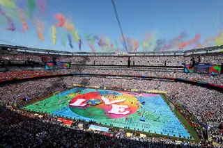 A general view of the Topps Final Halftime Show during the 2026 World Cup final between Spain and Argentina at New York New Jersey Stadium. — AFP file pic
