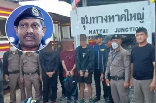 Federal Narcotics Crime Investigation Department director Datuk Hussein Omar Khan (inset) said investigations showed that the three men were travelling by train from Bangkok to Narathiwat when they were detained. FILE PIC
