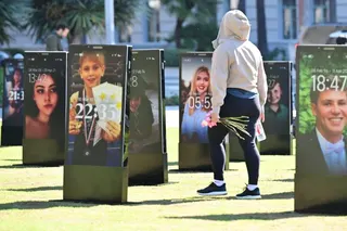 An art installation in Los Angeles highlights the dangers young people face online. Meta has been ordered by a US judge to pay US$567 million over child safety harms. Photo: AFP