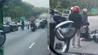 泛岛快速公路车祸女骑士送院 警方寻找逃跑汽车司机