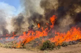 a fire burning