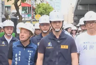 北市長蔣萬安今天下午視察內湖區成功路四段邊坡整治工程。截自UDN直播