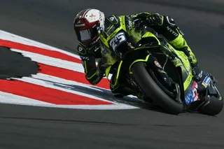 Fernandez leads during the British MotoGP at Silverstone