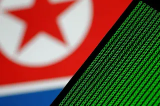 A screen and a flag