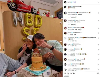 舒淇在家幫馮德倫慶生。（取材自Instagram）