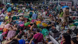An evacuation site in San Mateo, Philippines