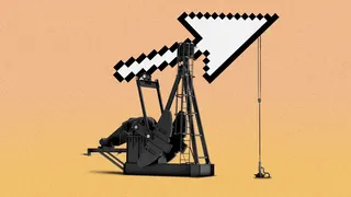 Illustration of a cursor on an oil rig