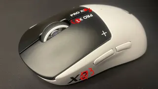 A Logitech G Pro X2 Superstrike with the '2' numbers crossed out and replaced with a '3'.
