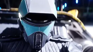 Shade, the protagonist of Star Wars: Galactic Racer, sits poised in the driver's seat for a race.