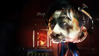 Half a head connected to cables