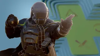 Helldivers soldier over PS Plus sign