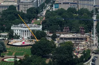 The White House and the ongoing Ballroom construction as seen from a window at the Washington Monument, in Washington, D.C., U.S., July 15, 2026. [FILE: Al Drago/Reuters]