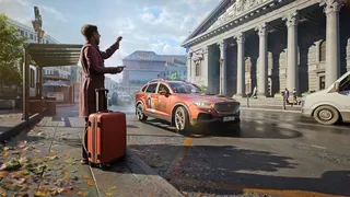 A passenger waiting for a pickup in Rideshare "Stimulated"