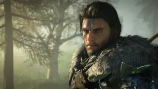 A handsome fellow in armour, with a short beard and three blue stripes on his slightly grizzled face, turns and smoulders towards the camera. A misty wood lies behind him. It's Kliff. Let's hope he's not on edge.
